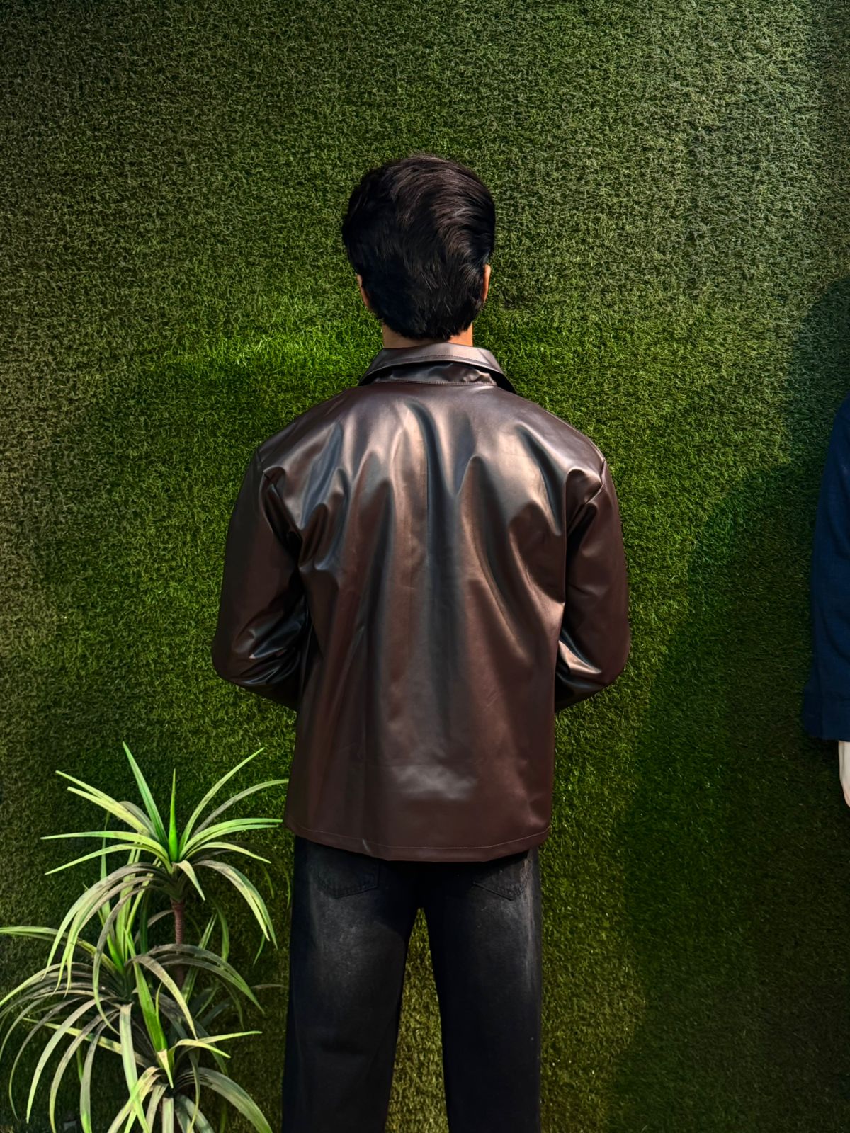 Boxy Fit Synthetic Leather Jacket by Yourdrip