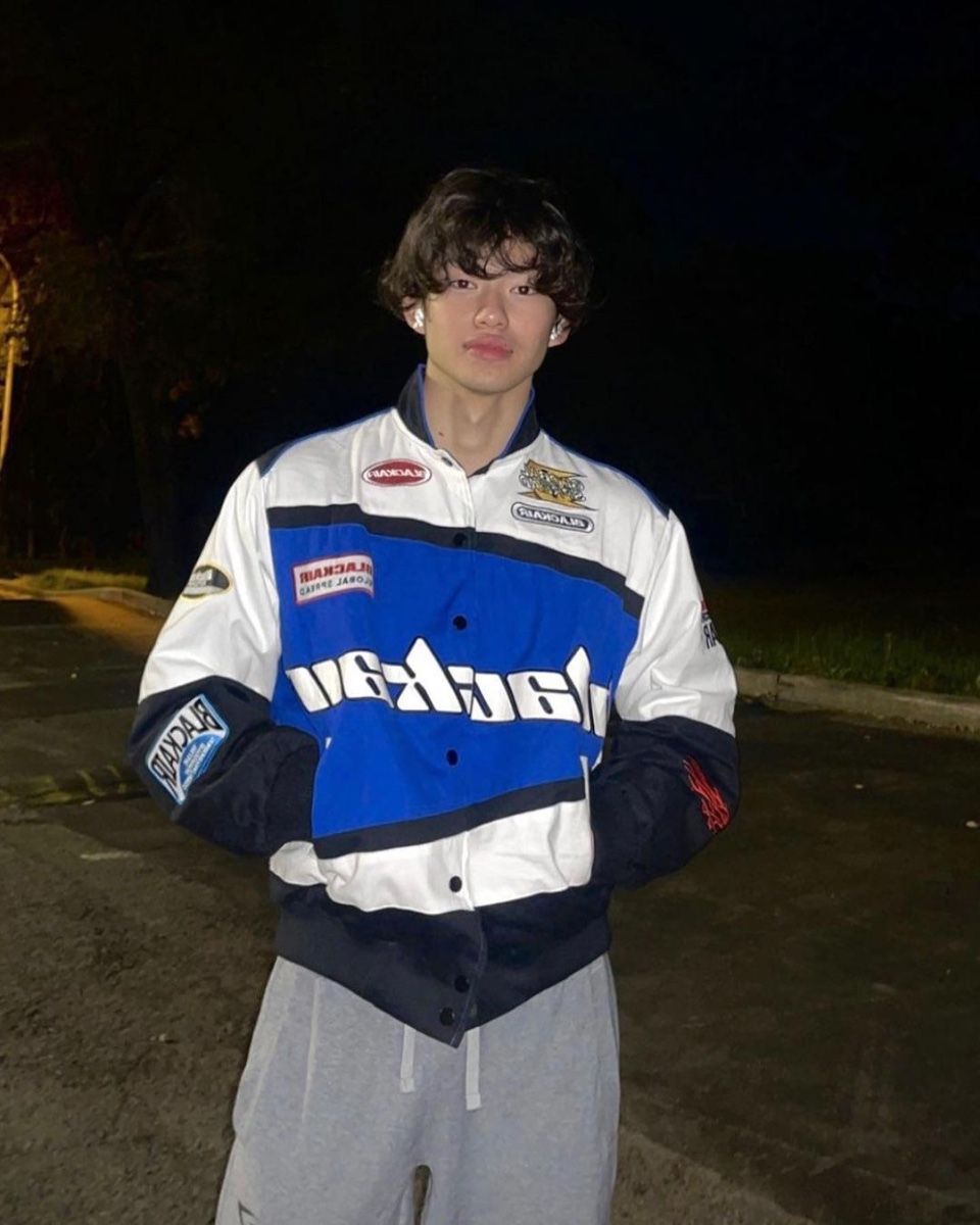 Black Air Cotton Racing Jacket