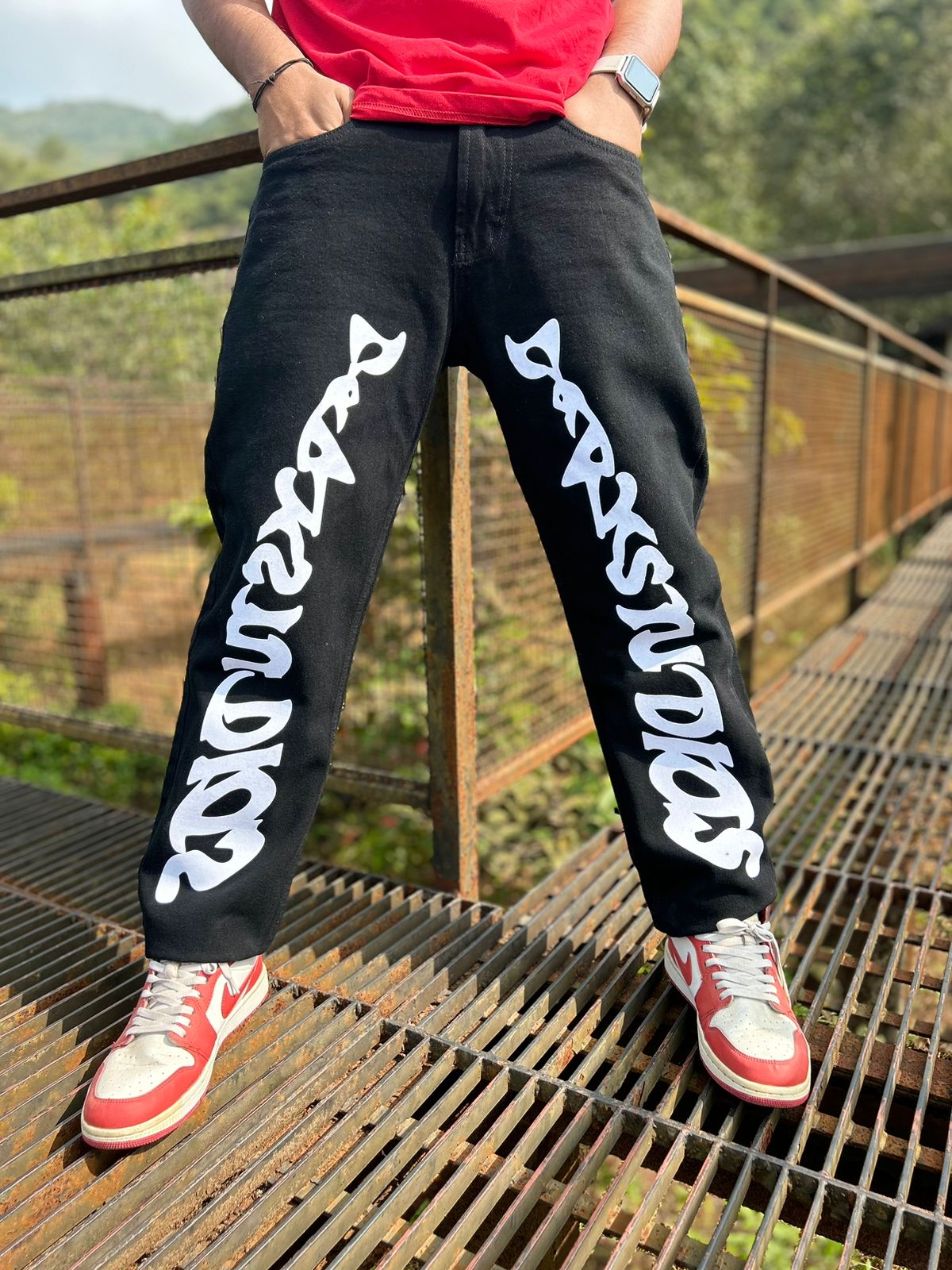 Dark Studio Black Straight Fit Denim Jeans