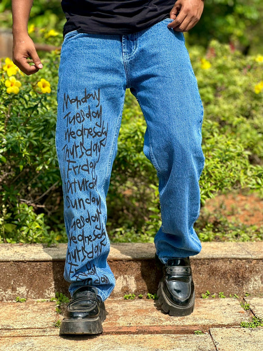 Weekdays Blue Straight Fit Denim Jeans