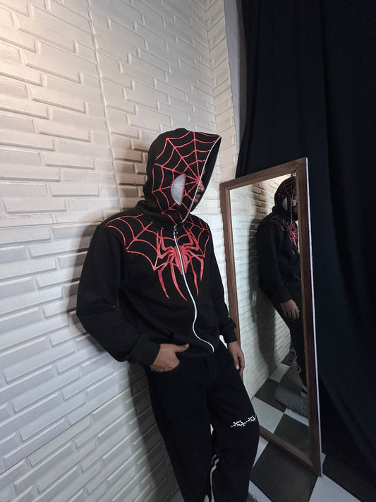 Black Spidermen Edition Zipper Hoodie