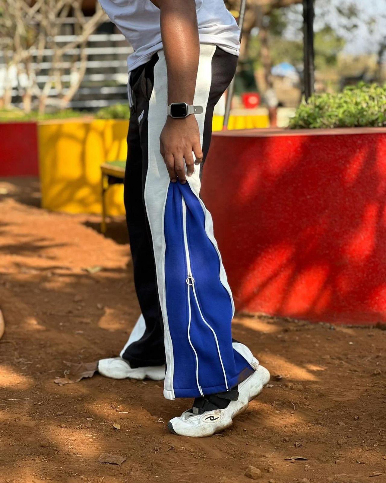 Zip Trip Blue Baggy Fit Pant