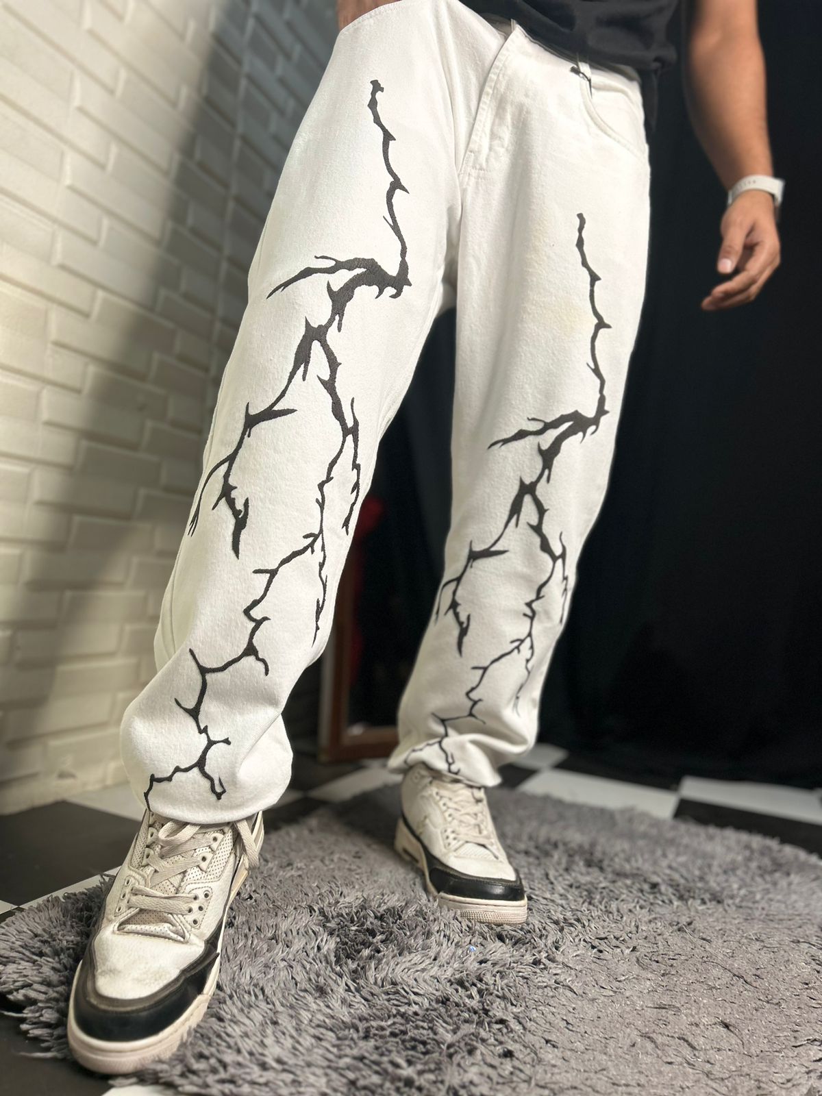 Spark White Straight Fit Denim Jeans