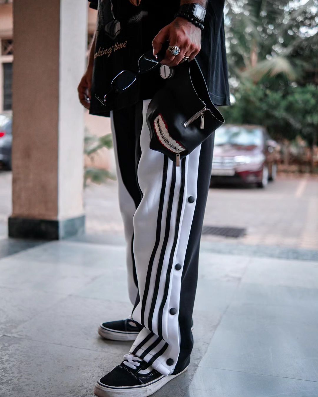 Stylish Black Button Joggers for Mens