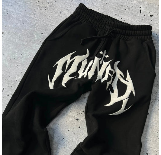 Zoomed-in detail of pant puffiness and stitch work