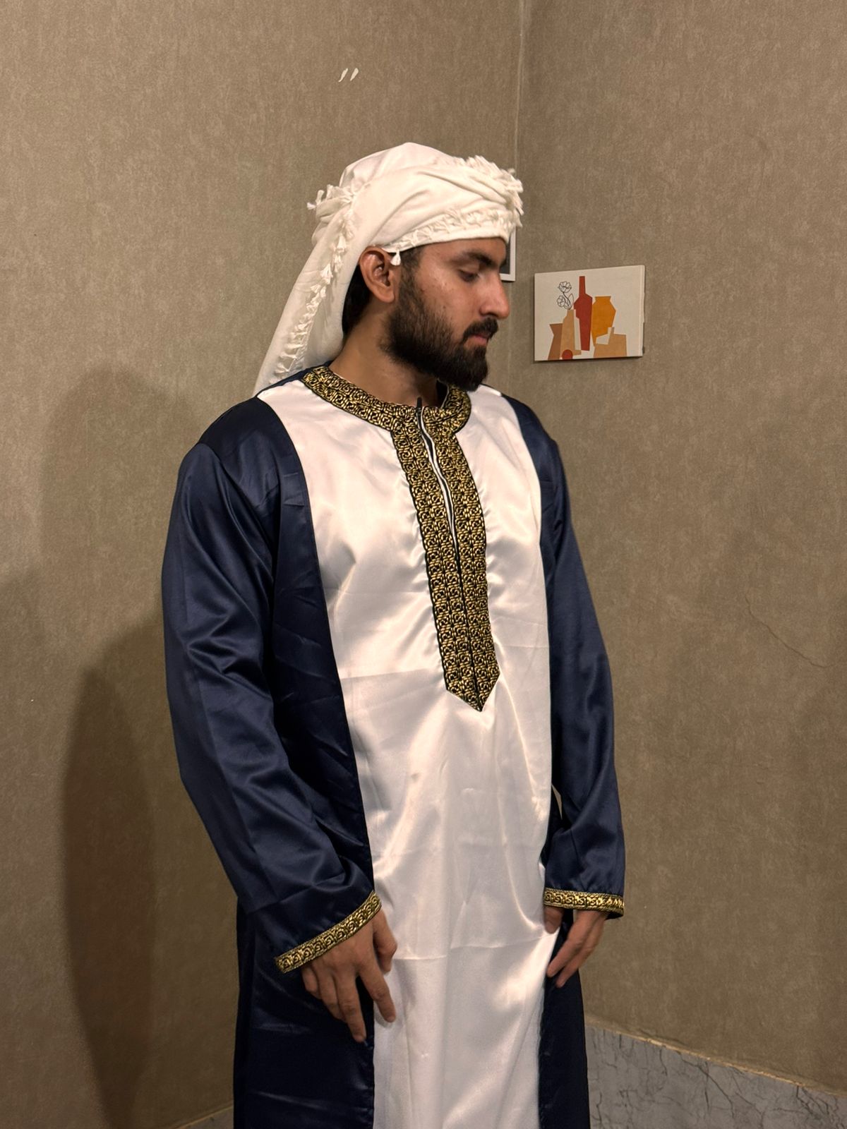 Navy Blue Shrug Turkish Thobes