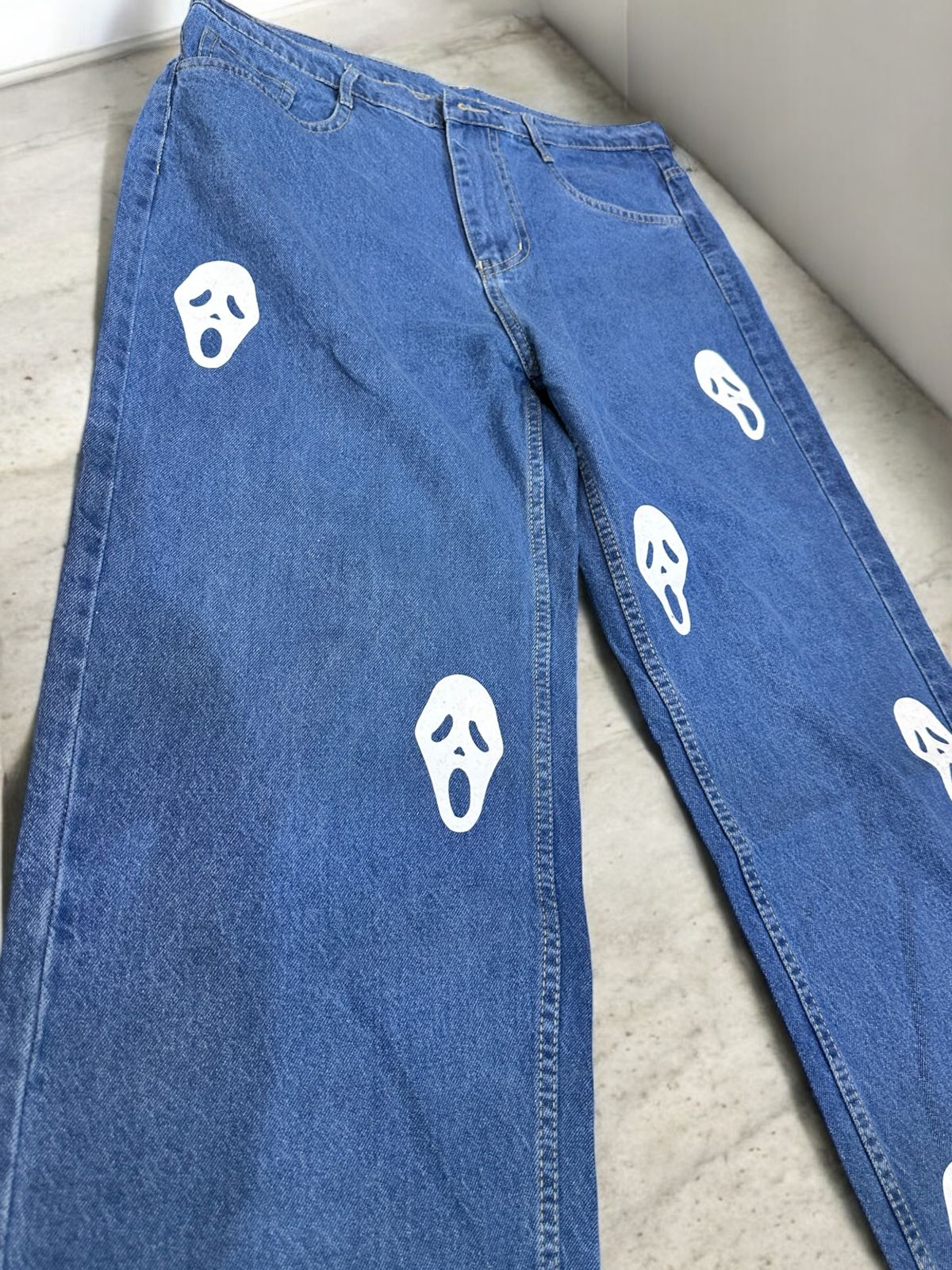 Evil Sky Blue Straight Fit Denim Jeans