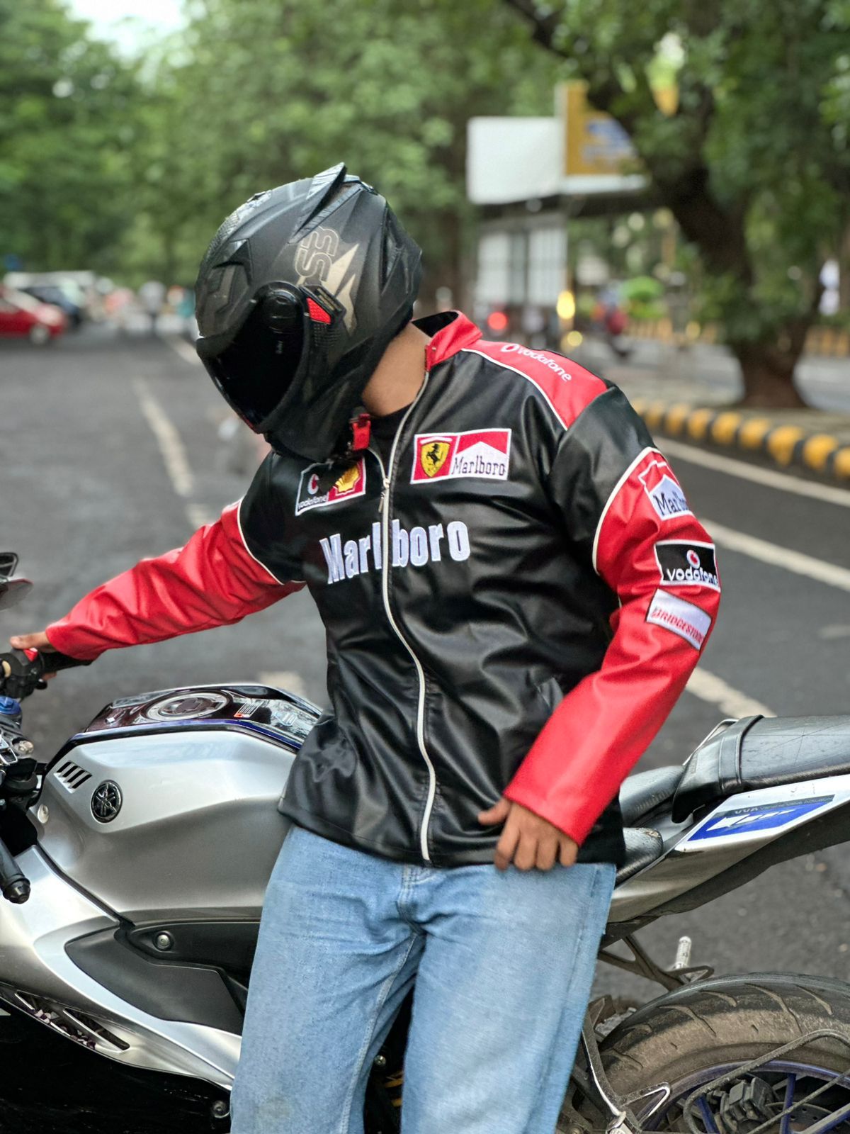Red Bull racing jacket β front view with embroidered F1 logos