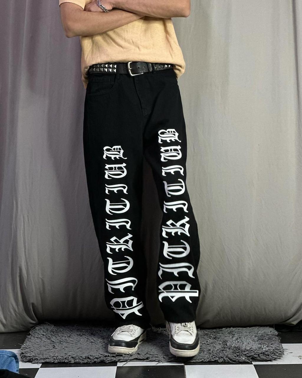 Exotic Black Straight Fit Denim Jeans