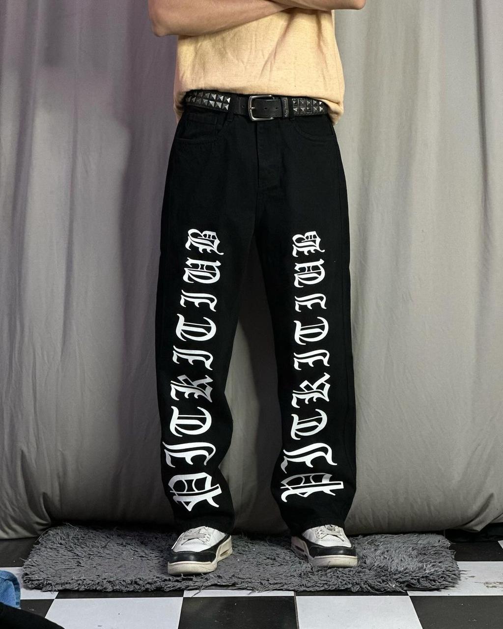 Exotic Black Straight Fit Denim Jeans