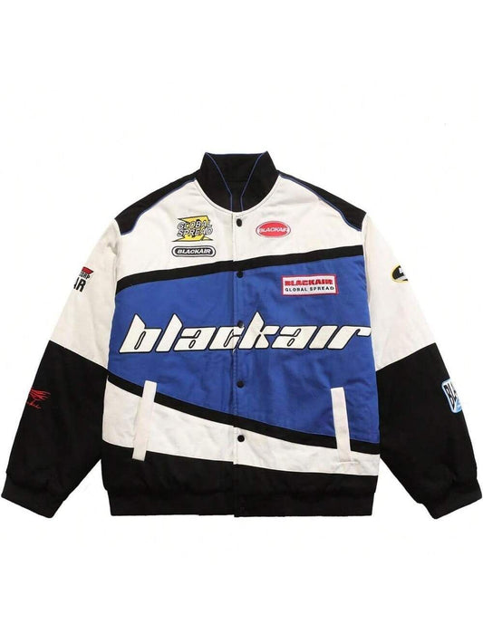Black Air Cotton Racing Jacket