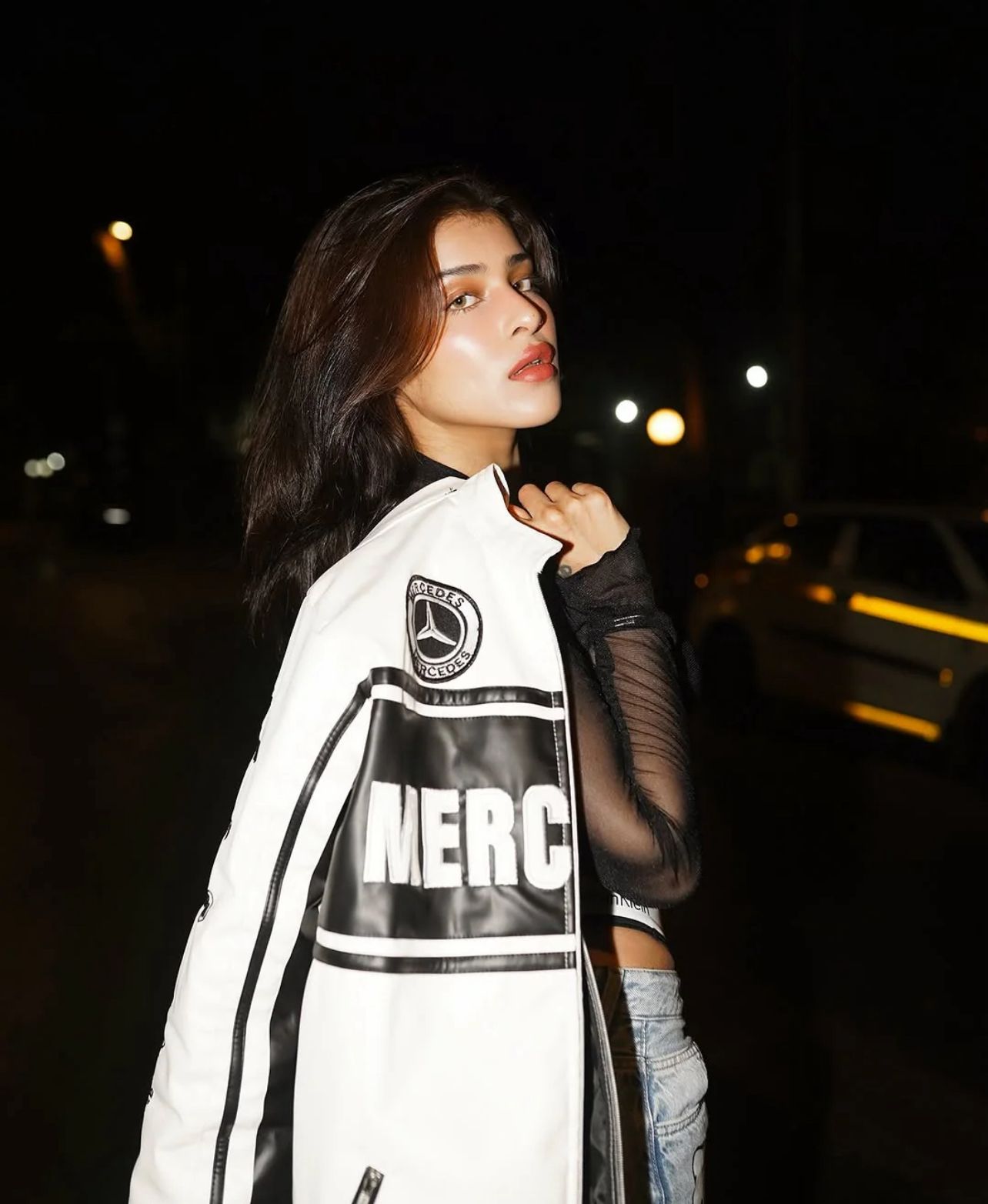 Sleeve detail with sponsor patches on Mercedes F1 Racing Jacket