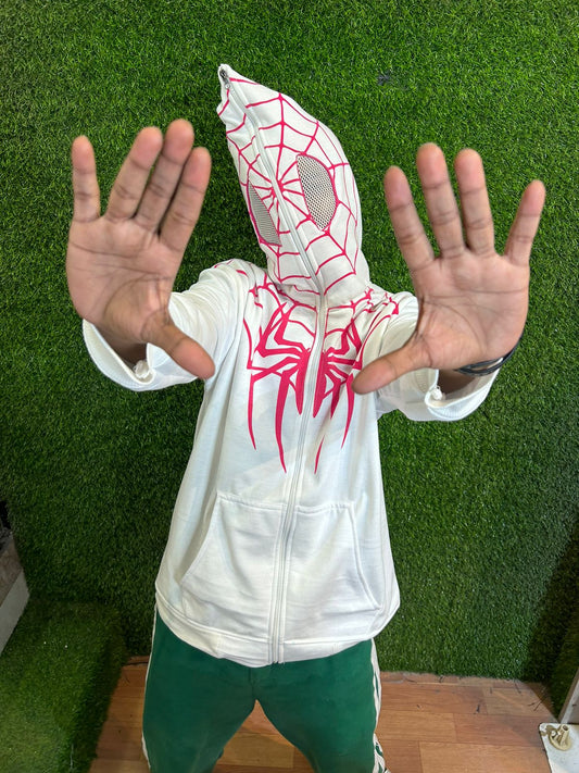 White Spidermen Edition Zipper Hoodie