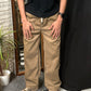Khaki Velvet Finish Hard Cotton Straight Pant