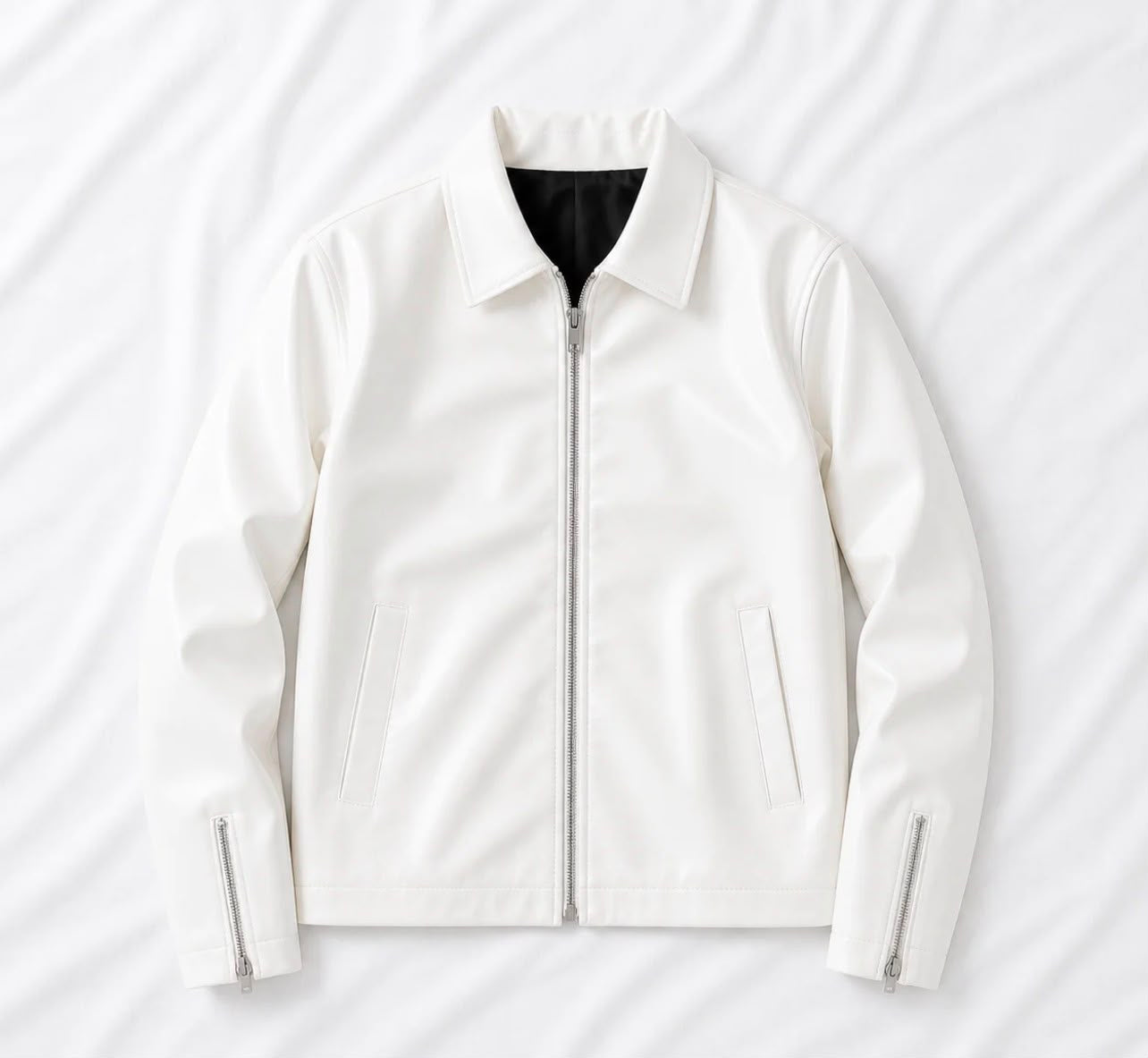 Premium Leather Jacket Collection – Boxy Fit White & Brown