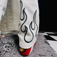Flame White Straight Fit Baggy Jeans For Men