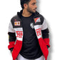 Ferrari sleeve patch and collar branding details – motorsport-inspired jacket