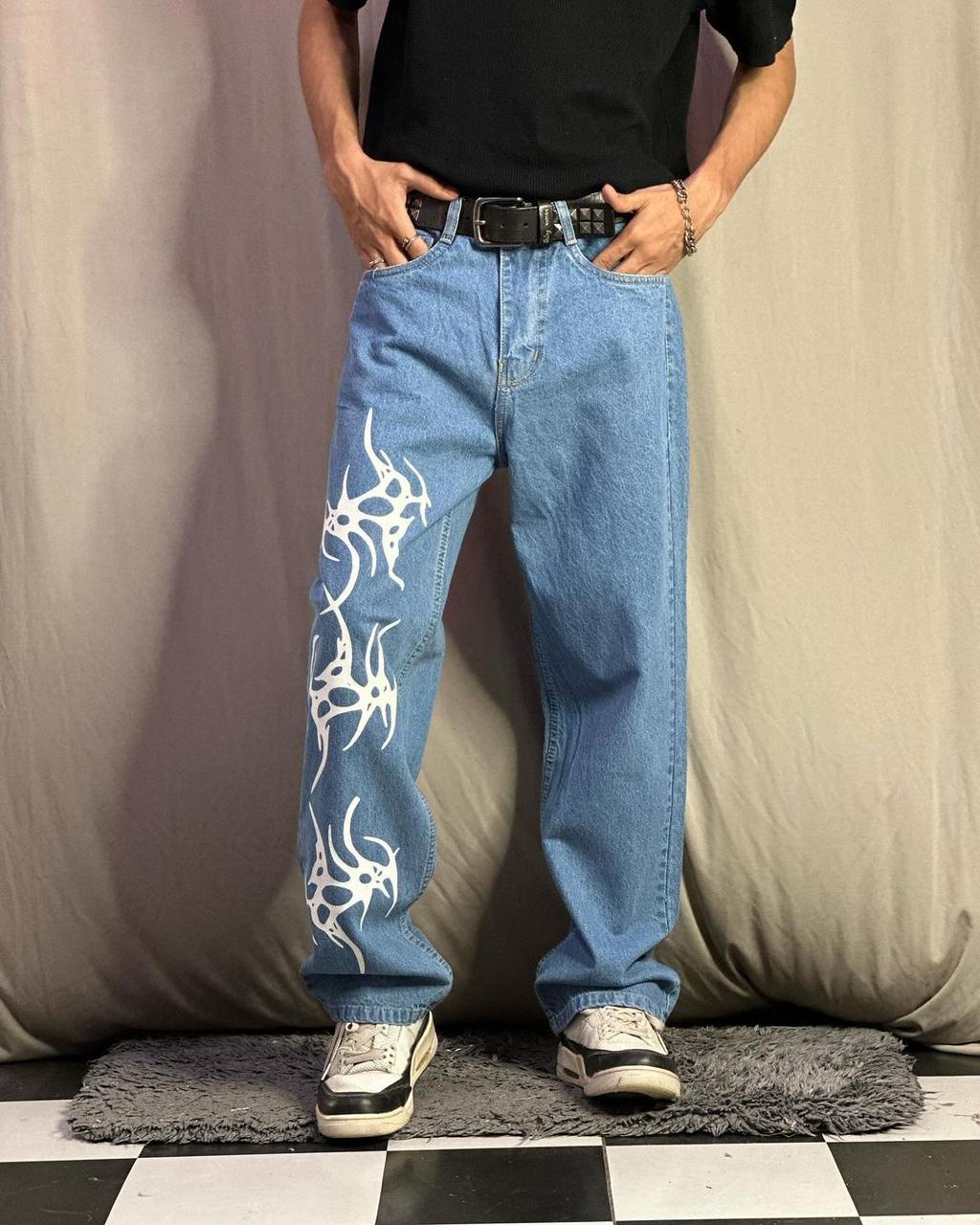 Hardcore Blue Straight Fit Denim Jeans