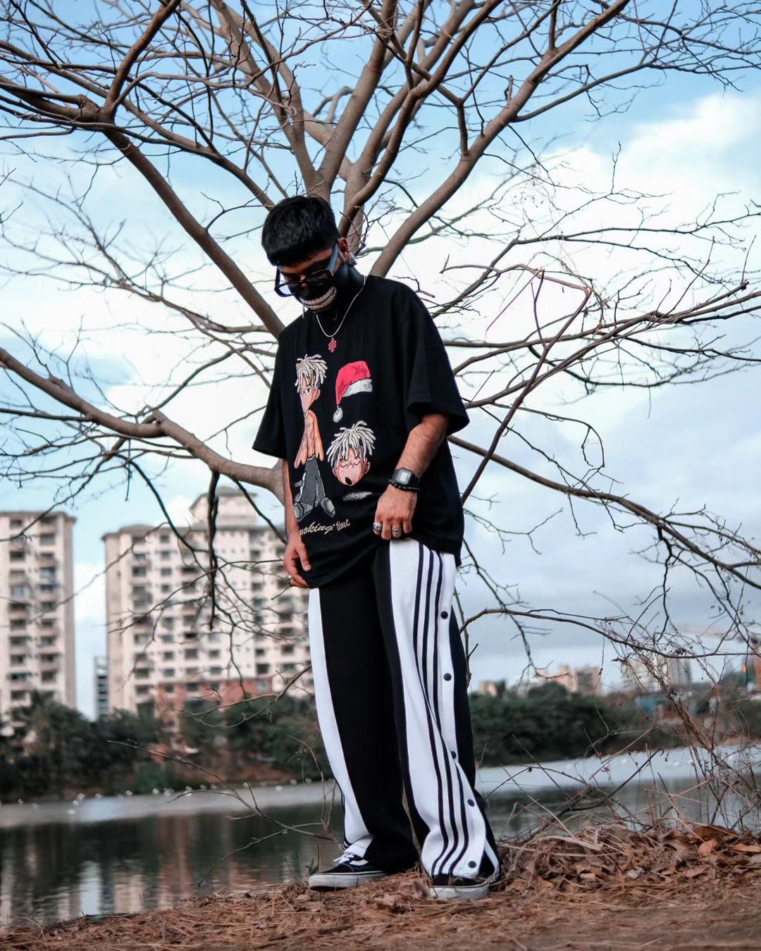 Stylish Black Button Joggers for Mens