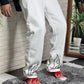 Flame White Straight Fit Baggy Jeans For Men