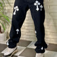 Aesthetic Z Black Straight Fit Baggy Jeans For Men