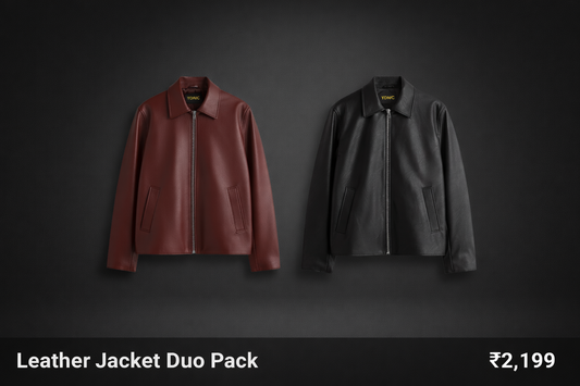 Premium Leather Jacket Collection – Boxy Fit Black & Maroon