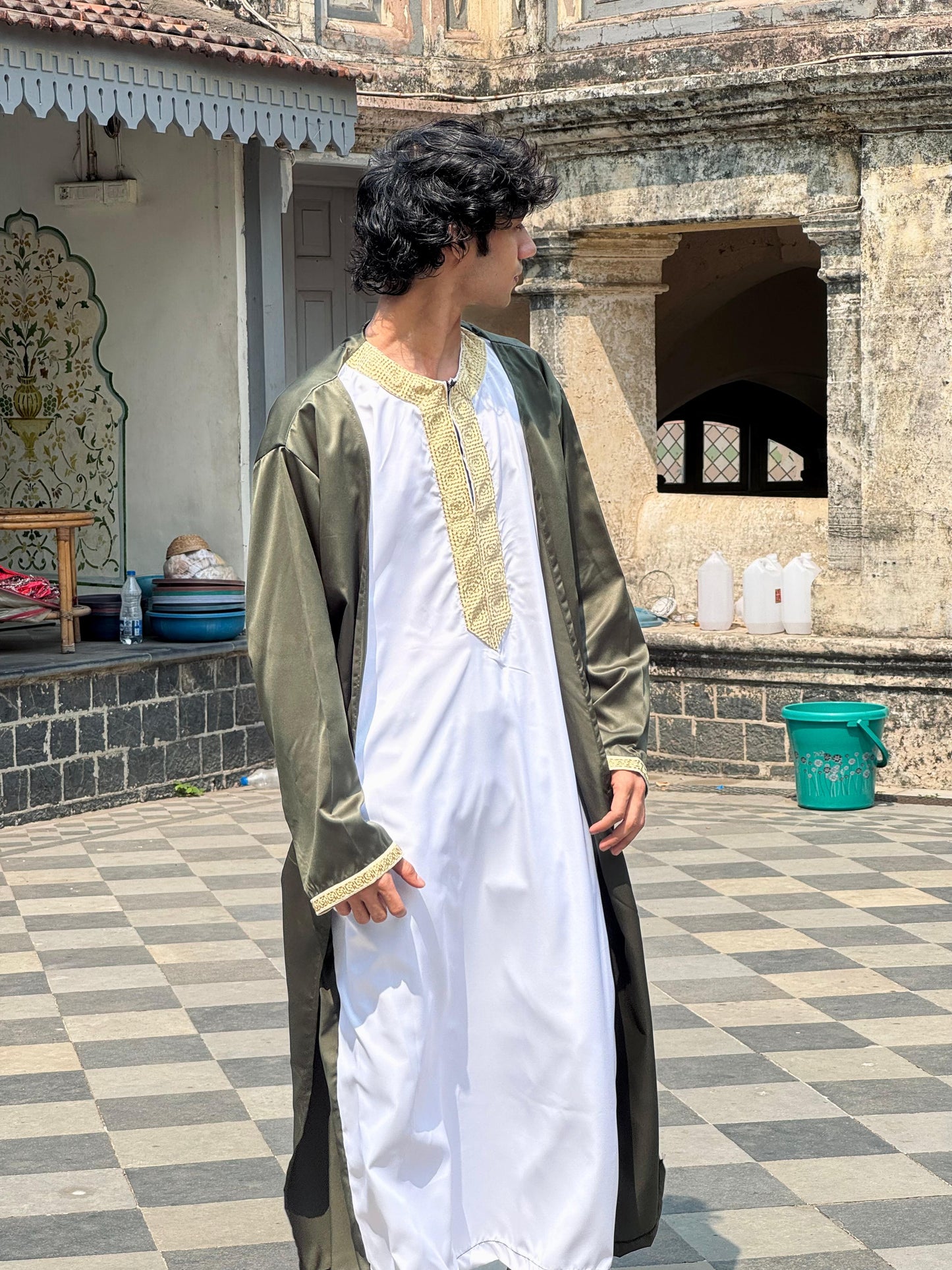 Olive Green Shrug Turkish Thobes