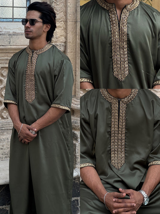 Olive Green Omani Thobes