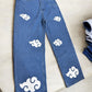 Anime Cloud Sky Blue Straight Fit Denim Jeans