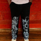 Front view of Midnight Bloom Straight Fit Pant with bold floral prints