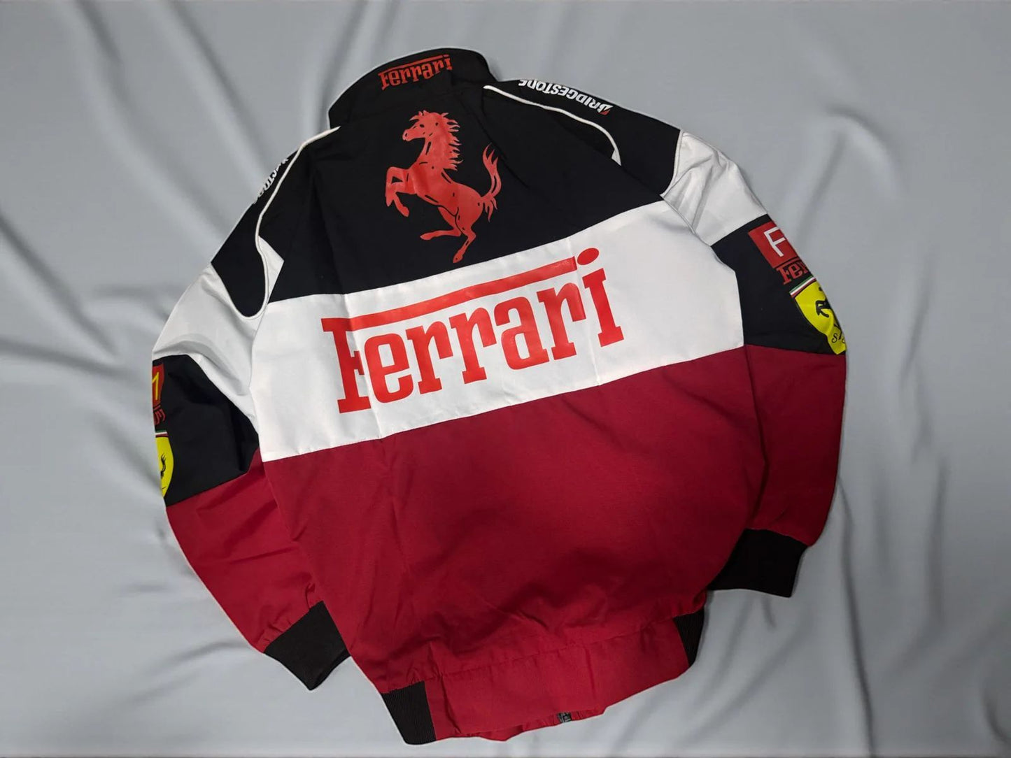 Premium Collection – Tri-Color Racing & Boxy Fit Leather Jacket