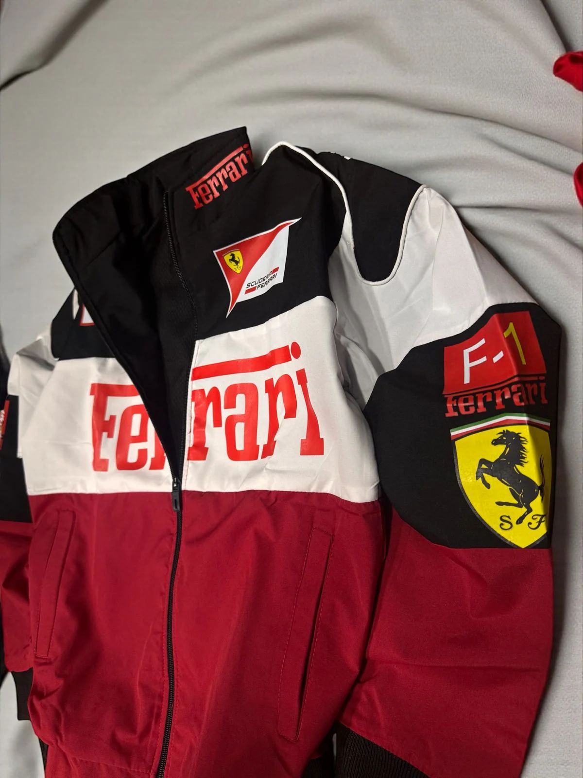 Premium Collection – Tri-Color Racing & Boxy Fit Leather Jacket