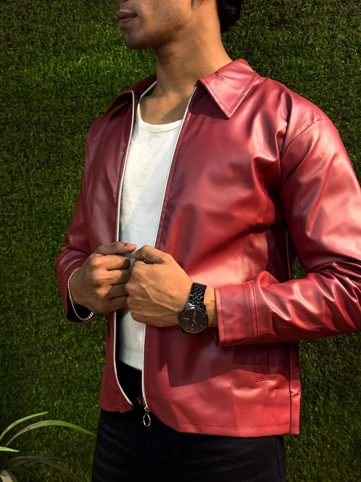 Premium Leather Jacket Collection – Boxy Fit Black & Maroon