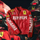 Red Ferrari Synthetic Leather Jacket – Embroidered | Unisex Racing Streetwear