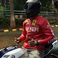 Red Ferrari Synthetic Leather Jacket – Embroidered | Unisex Racing Streetwear
