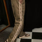 Khaki Velvet Finish Hard Cotton Straight Pant