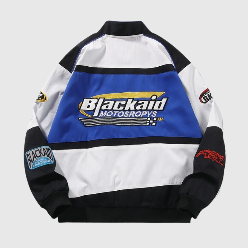 Black Air Cotton Racing Jacket