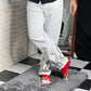 Flame White Straight Fit Baggy Jeans For Men