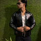 Boxy Fit Synthetic Leather Jacket by Yourdrip
