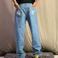 Hardcore Blue Straight Fit Denim Jeans