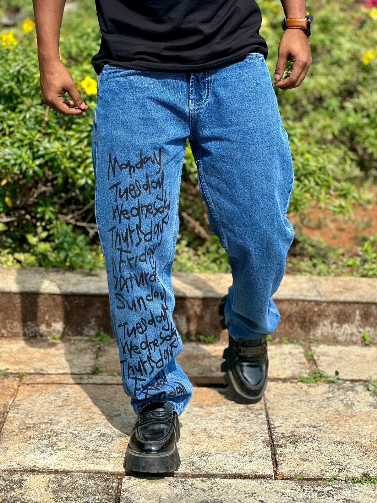 Weekdays Blue Straight Fit Denim Jeans