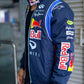 Model wearing Red Bull Racing Jacket – oversized motorsport jacket for men