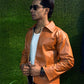 Boxy Fit Synthetic Leather Jacket by Yourdrip