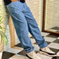 Sky Blue Straight Fit Baggy Jeans For Men