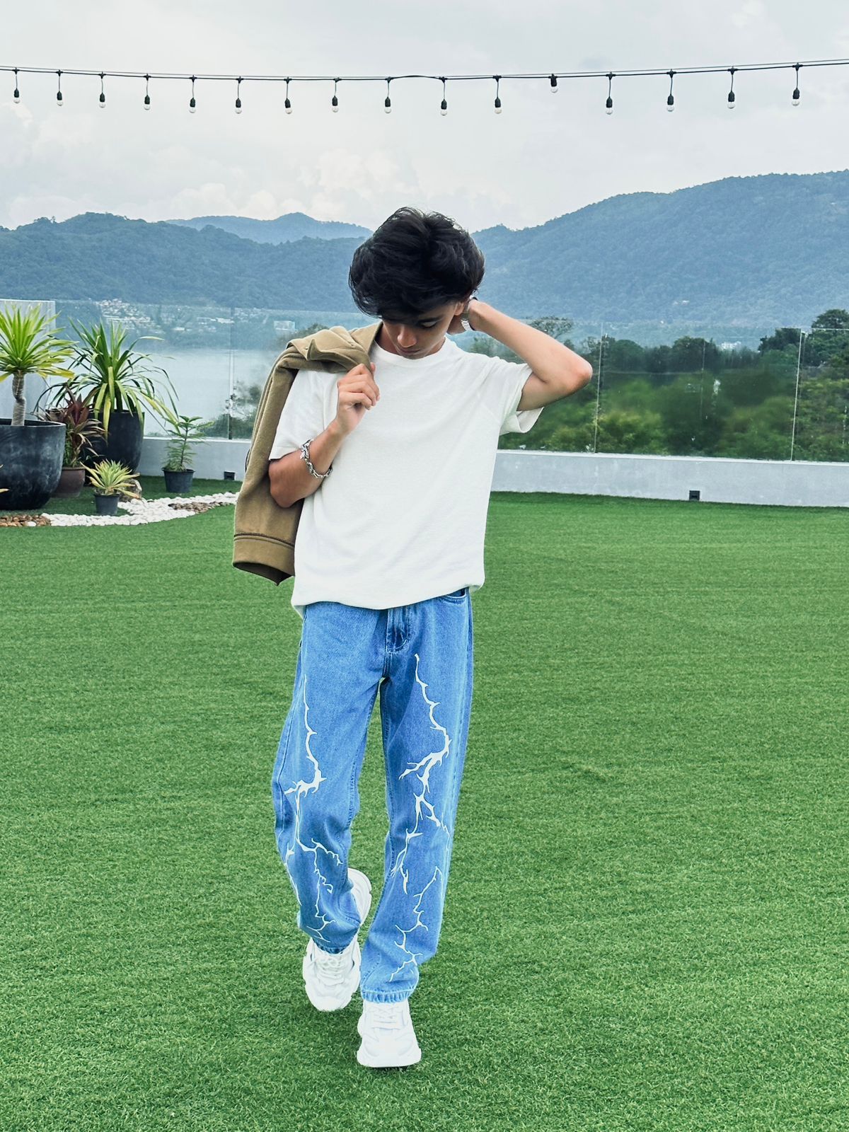 Spark Sky Blue Straight Fit Denim Jeans